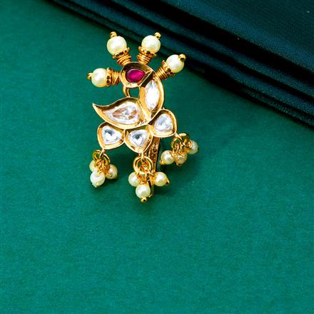 Kundan Pressing Nose Ring With Gold Plating