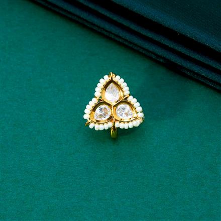 Kundan Pressing Nose Ring With Gold Plating