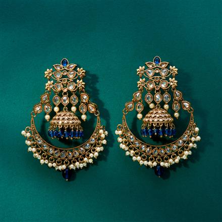 Antique Pearl Jhumki With Mehndi Plating