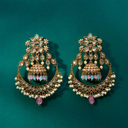 Antique Pearl Jhumki With Mehndi Plating