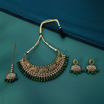 Antique Mukut Necklace With Mehndi Plating