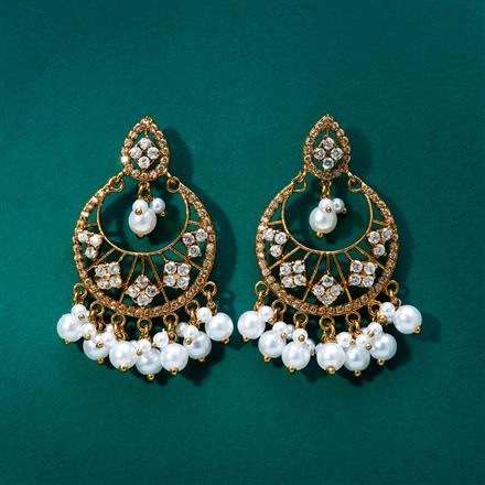 Antique Chand Earring With Mehndi Plating