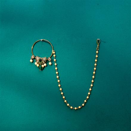 Antique Pressing Nose Ring With Mehndi Plating