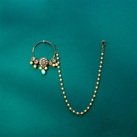 Antique Pressing Nose Ring With Mehndi Plating