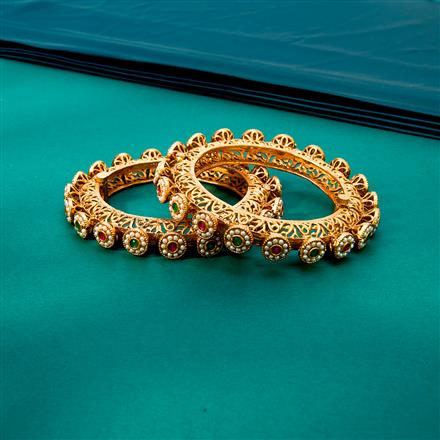 Antique Openable Bangles With Matte Gold Plating