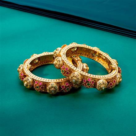 Antique Openable Bangles With Matte Gold Plating