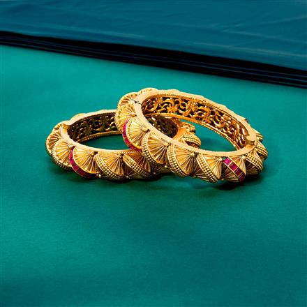 Antique Openable Bangles With Matte Gold Plating