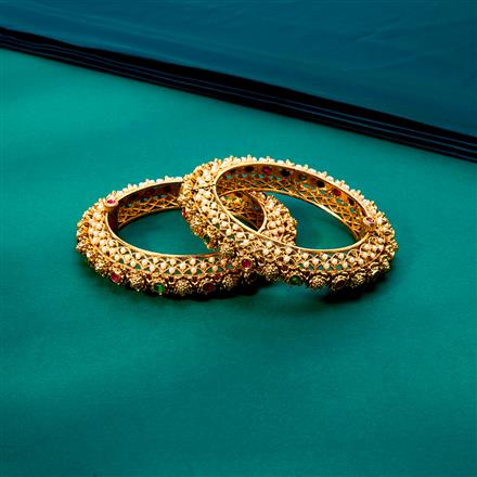 Antique Openable Bangles With Matte Gold Plating