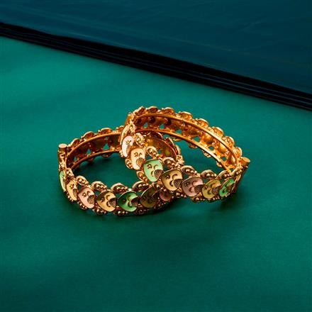 Antique Openable Bangles With Matte Gold Plating