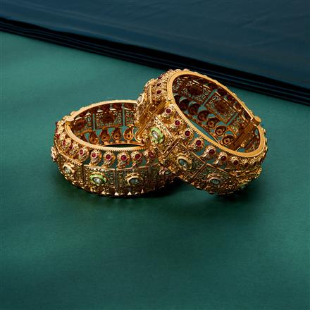 Antique Openable Bangles With Matte Gold Plating