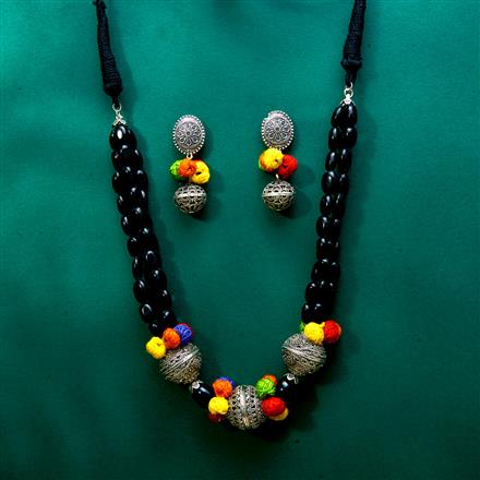Long Necklace With Oxidised Plating