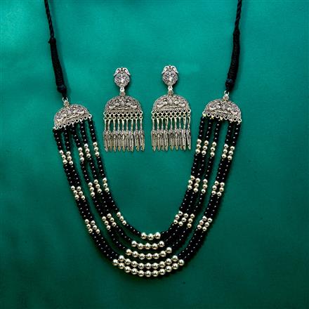 Mala Necklace With Oxidised Plating