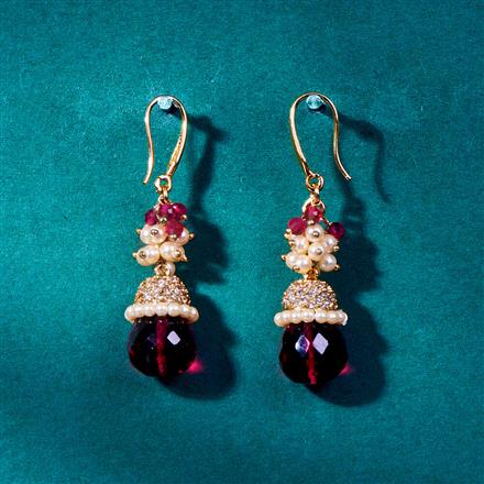 Antique Pearl Earring With Mehndi Plating