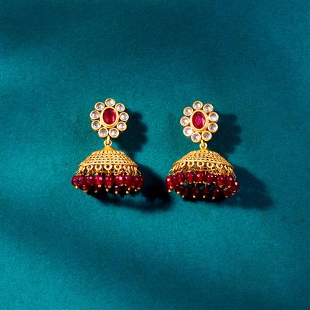 Antique Jhumki With Matte Gold Plating
