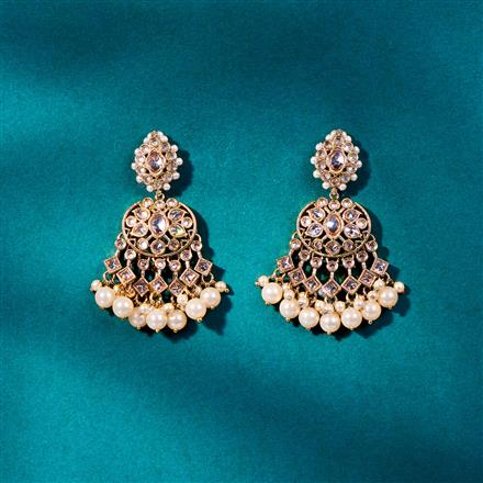 Antique Moti Earring With Mehndi Plating
