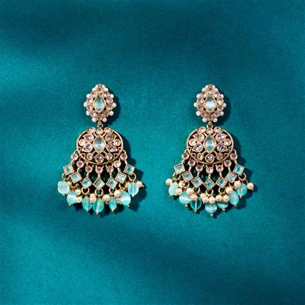 Antique Moti Earring With Mehndi Plating