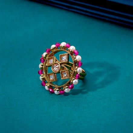 Antique Adjustable Ring With Mehndi Plating