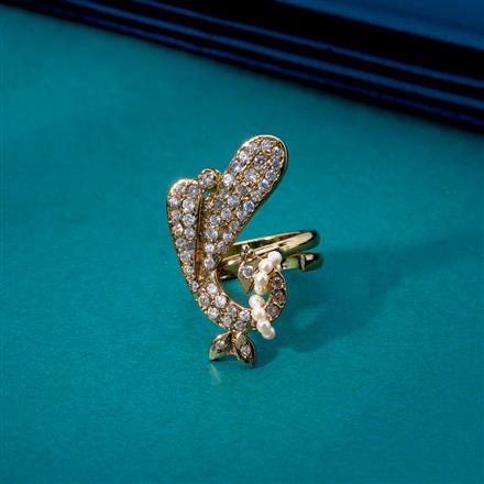 Antique Adjustable Ring With Mehndi Plating