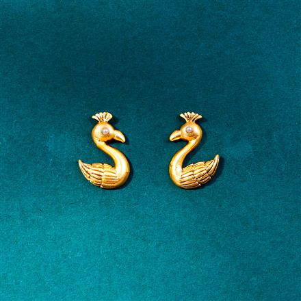 Antique Peacock Earring With Matte Gold Plating
