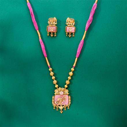 Antique Meenakari Pendant Set With Gold Plating
