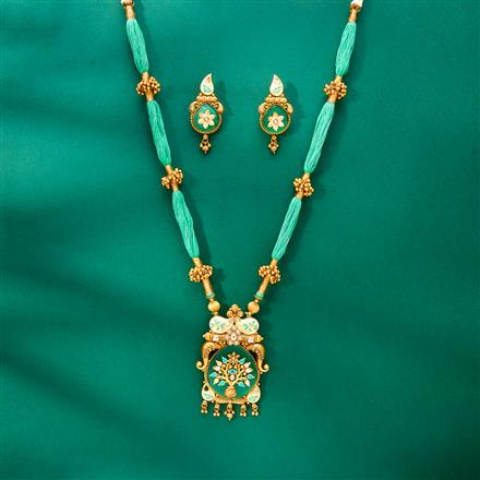 Antique Meenakari Pendant Set With Gold Plating