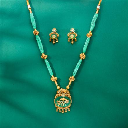 Antique Meenakari Pendant Set With Gold Plating