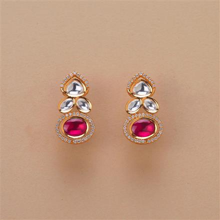 Kundan Delicate Earring With Gold Plating