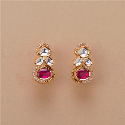 Kundan Delicate Earring With Gold Plating