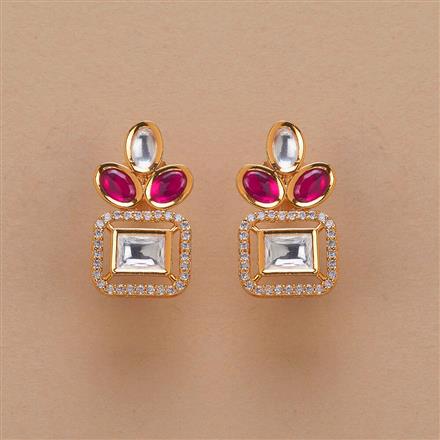 Kundan Delicate Earring With Gold Plating