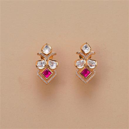 Kundan Delicate Earring With Gold Plating