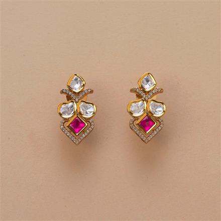 Kundan Delicate Earring With Gold Plating