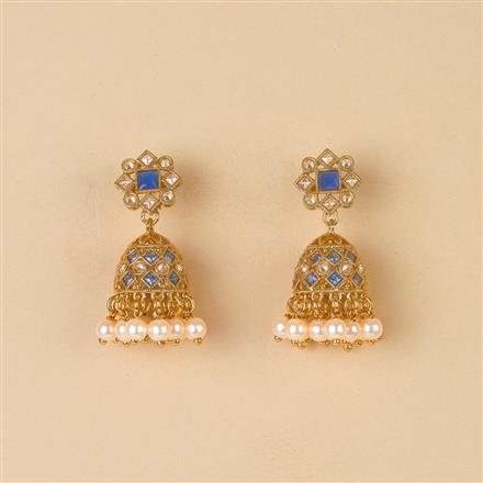 Antique Jhumki With Mehndi Plating