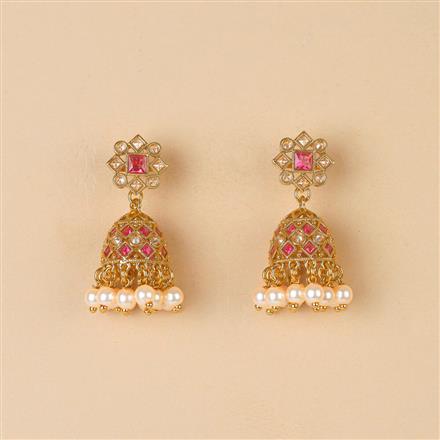 Antique Jhumki With Mehndi Plating