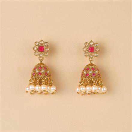 Antique Jhumki With Mehndi Plating