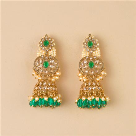 Antique Jhumki With Mehndi Plating