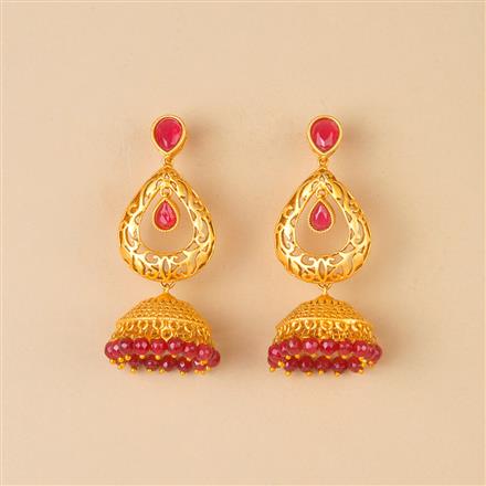 Antique Jhumki With Matte Gold Plating