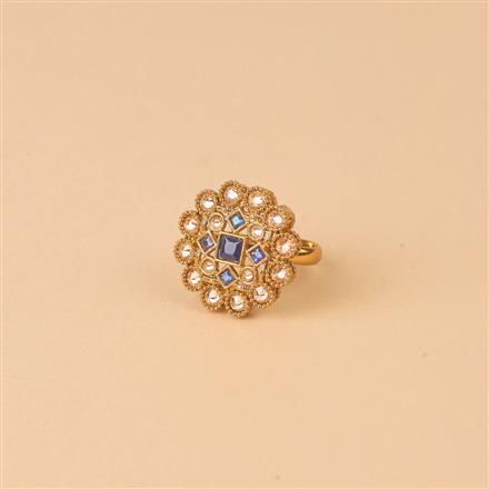 Antique Adjustable Ring With Mehndi Plating