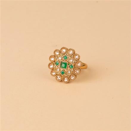 Antique Adjustable Ring With Mehndi Plating