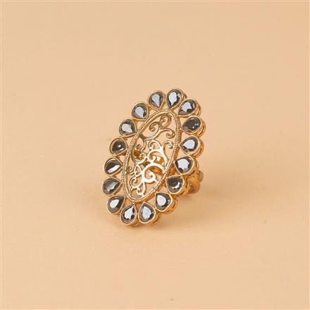 Antique Adjustable Ring With Mehndi Plating