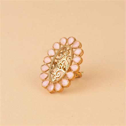 Antique Adjustable Ring With Mehndi Plating
