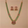 Antique Long Pendant Set With Matte Gold Plating