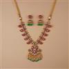 Antique Pearl Necklace Set With Matte Gold Plating