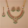 Antique Moti Necklace Set With Matte Gold Plating