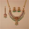 Antique Temple Necklace Set With Matte Gold Plating