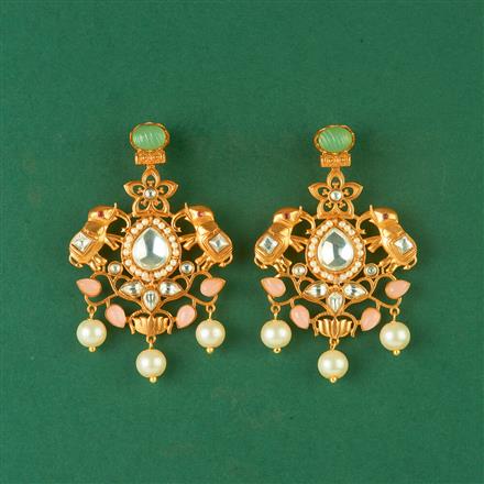 Antique Classic Earring With Matte Gold Plating