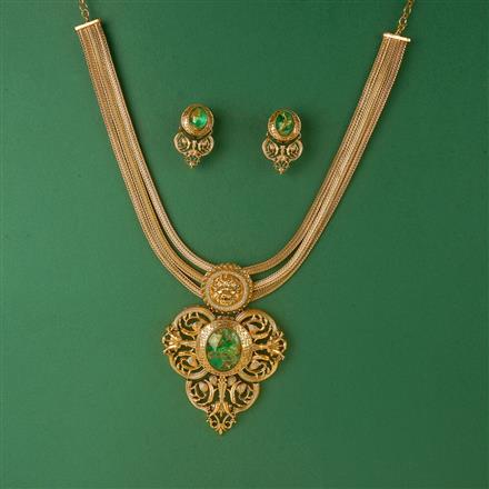 Antique Classic Necklace With Matte Gold Plating