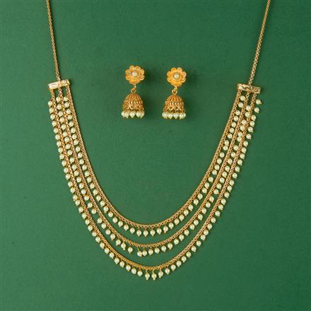 Antique 3 Line Necklace With Gold Plating