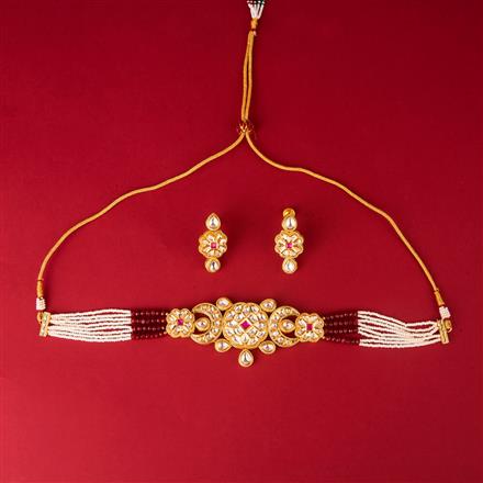 Kundan Pearl Necklace With Gold Plating