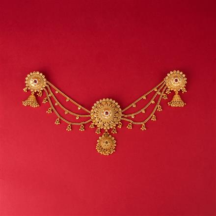 Antique Classic Hair Brooch With Matte Gold Plating