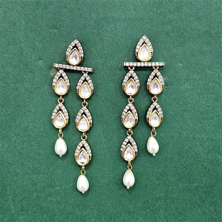 Kundan Classic Earring With Mehndi Plating